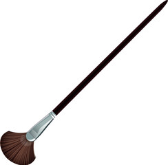 Painter fan brush cartoon icon. Bristle paintbrush
