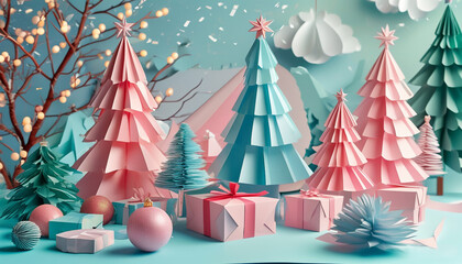 christmas tree and gifts