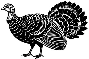 Detailed Turkey Silhouette - Standing Turkey Vector Illustration