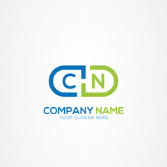 Minimal Monogram Letter CN Medicine Logo Elements