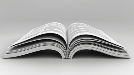 White magazine mockup on white background with ample copy space for versatile use