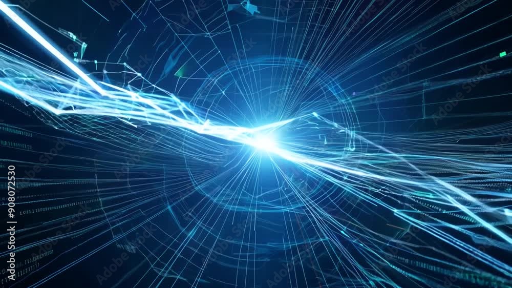 Poster digital data network connections in high-speed internet technology generative ai