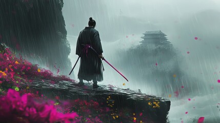 Game scene warrior illustration