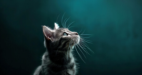 Elegante Katze Auf Entdeckungstour Unter Stimmungsvollem Licht In Einem Ruhigen Raum