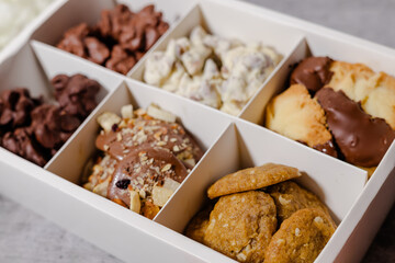 customised gift hamper for the festive season. Assorted box consisting of Chocolates and snacks 