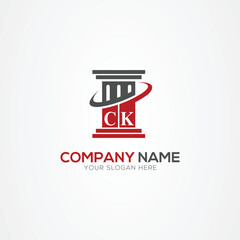 Minimal monogram Letter CK justice law firm logo elements