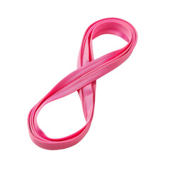 Naklejka premium Pink ribbon forming the number eight, symbolizing infinity or endless possibilities.