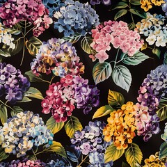 hydrangeas in the garden vivid illustration