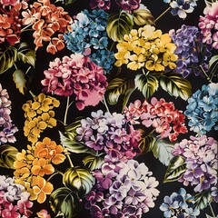 hydrangeas in the garden vivid illustration