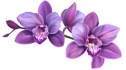 Two delicate purple orchids with intricate details and soft textures.  Perfect for floral, beauty, and nature themes.