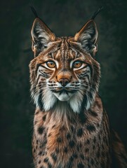 Fototapeta premium Intense Portrait of a European Lynx with Piercing Eyes