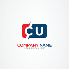 Obraz premium CU or UC Creative Modern Letters Logo Design Element