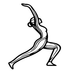 Fototapeta premium Vector illustration, Line art of yoga poses, simple line style, elegant and sophisticated silhouettes, black outlines on a white background