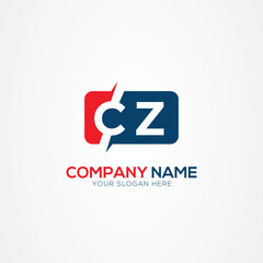 CZ or ZC Creative Modern Letters Logo Design Element