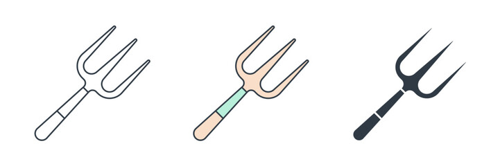 Pitchfork icon symbol vector illustration isolated on white background