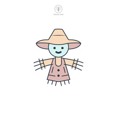 Scarecrow icon symbol vector illustration isolated on white background