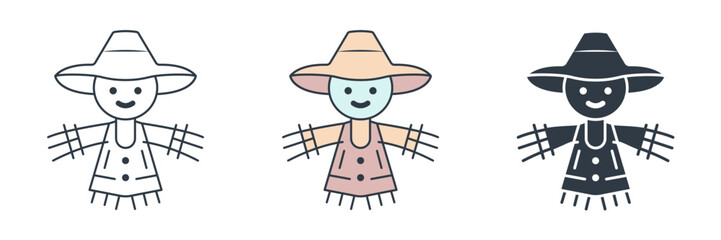 Scarecrow icon symbol vector illustration isolated on white background