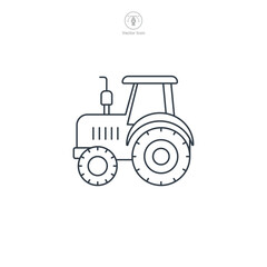Tractor icon symbol vector illustration isolated on white background