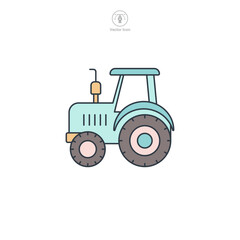 Tractor icon symbol vector illustration isolated on white background