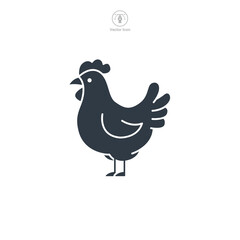 Chicken icon symbol vector illustration isolated on white background