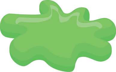 Bright green slime is splattered on a white background