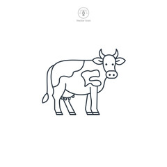 Cow icon symbol vector illustration isolated on white background