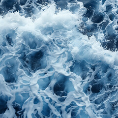 Obraz premium Close-Up of Ocean Waves with Foam and Turbulent Water Texture