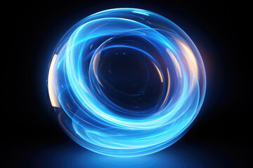 generated illustration of illumination spherical reflections and curves creating a symphony of light