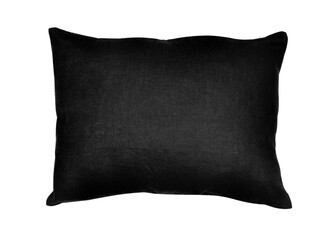 Decorative black rectangular pillow