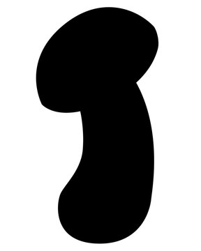 recommend clip art: Penny bun edible forest mushroom - vector silhouette picture for logo or pictogram. Porcino mushroom for sign or icon