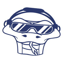 Fototapeta premium DJ Snake Head Sunglasses Headphone Animal Techno Sound Disco Dance Club Music Lover Party Time Mixing Console Record Player Vinyl Plate Deejay Mixer Love Happy Funny Cute Cool Comic Cartoon Drawing