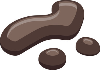 Melted dark chocolate is flowing down, creating a sweet and tempting puddle