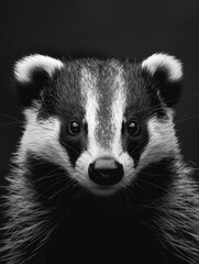 Captivating Portrait of a Badger with Distinctive Markings