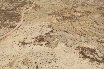 Aerial view of the Abanilla desert or Mahoya Desert in Murcia, Spain
