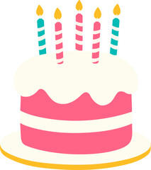 Pink Birthday Cake Cartoon