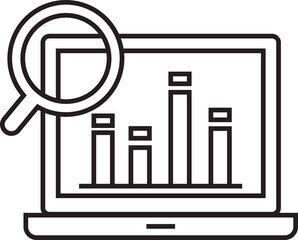 Bar Chart on Laptop Icon
