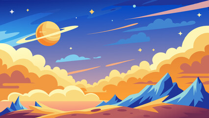 Sky background vector art illustration