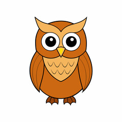 Owl isolated bird art vector illustration
