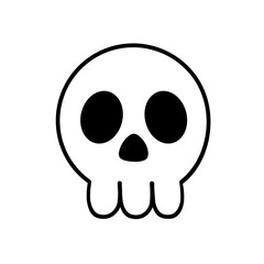 Fototapeta premium Skull outline hand drawn drawing