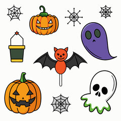 Fototapeta premium Happy Halloween art vector illustration