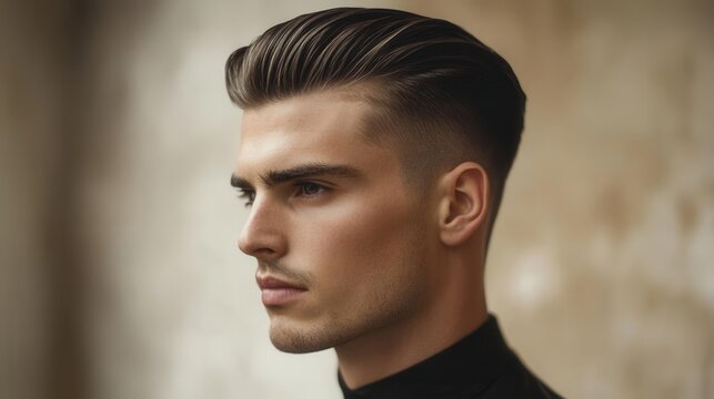 Stylish undercut with a slickedback top, illustrating modern men s grooming