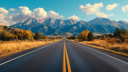 Naklejka premium Open Road Through Mountain Pass.