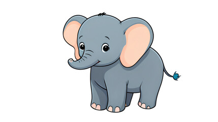 Fototapeta premium clipart of cute little elephant cartoon isolated