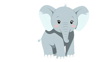 Fototapeta premium clipart of cute little elephant cartoon isolated