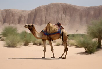 Fototapeta premium camels in the desert
