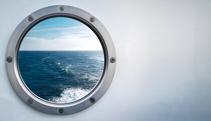 Naklejka premium Porthole and sea