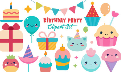 Birthday party clipart collection