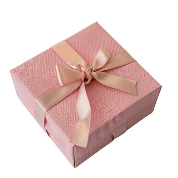 Pink gift box and gold heart bloons on transparent background,&nbsp;png