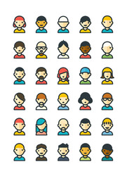 Fototapeta premium A Collection of Diverse Cartoon Profile Icons., generative ai image