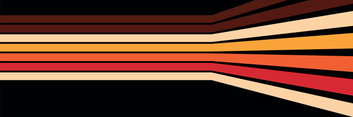 70s retro abstract vector background. Colorful 1970s vintage grunge style wallpaper with lines, stripes, curved shapes. vector. © firman